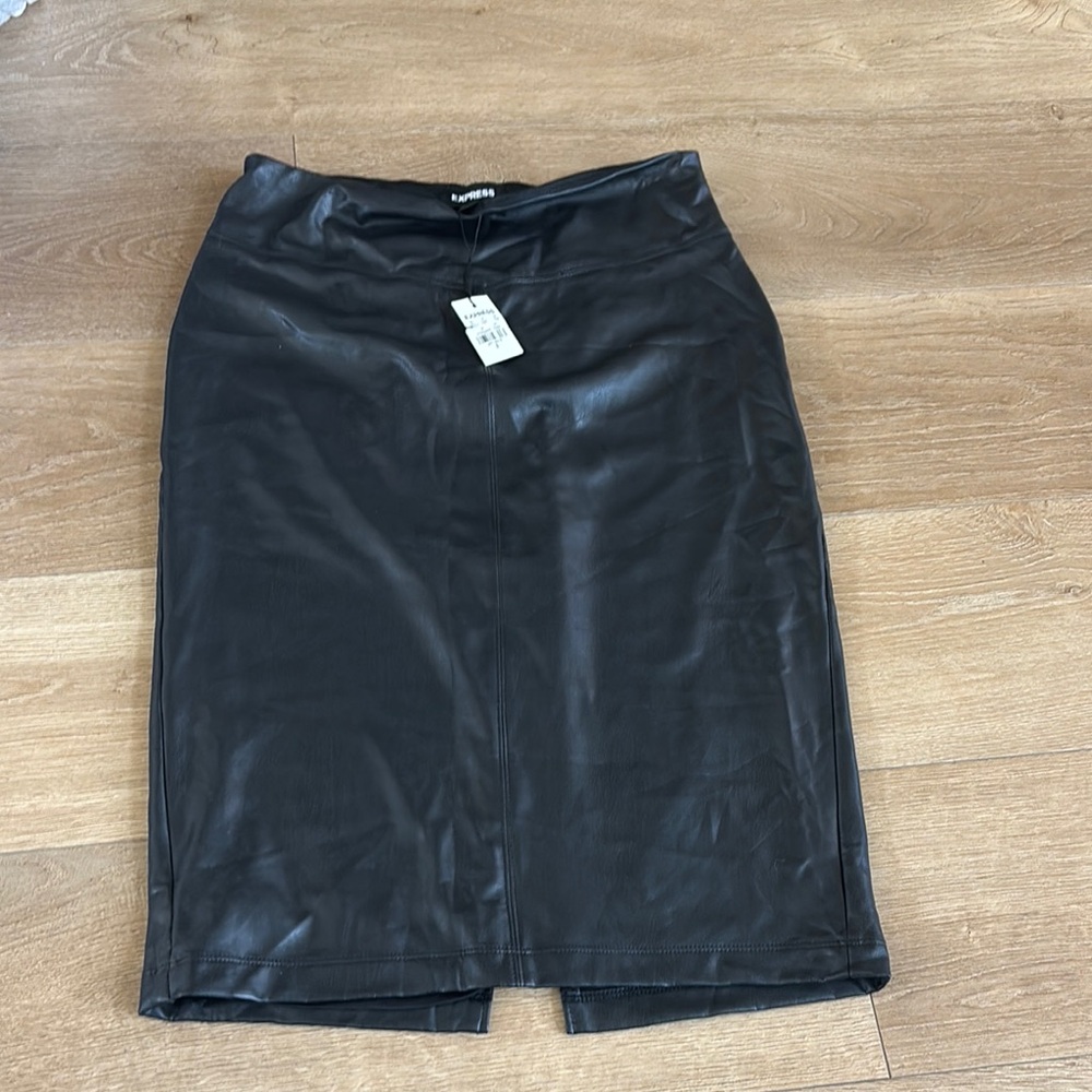 Black Faux Leather Skirt